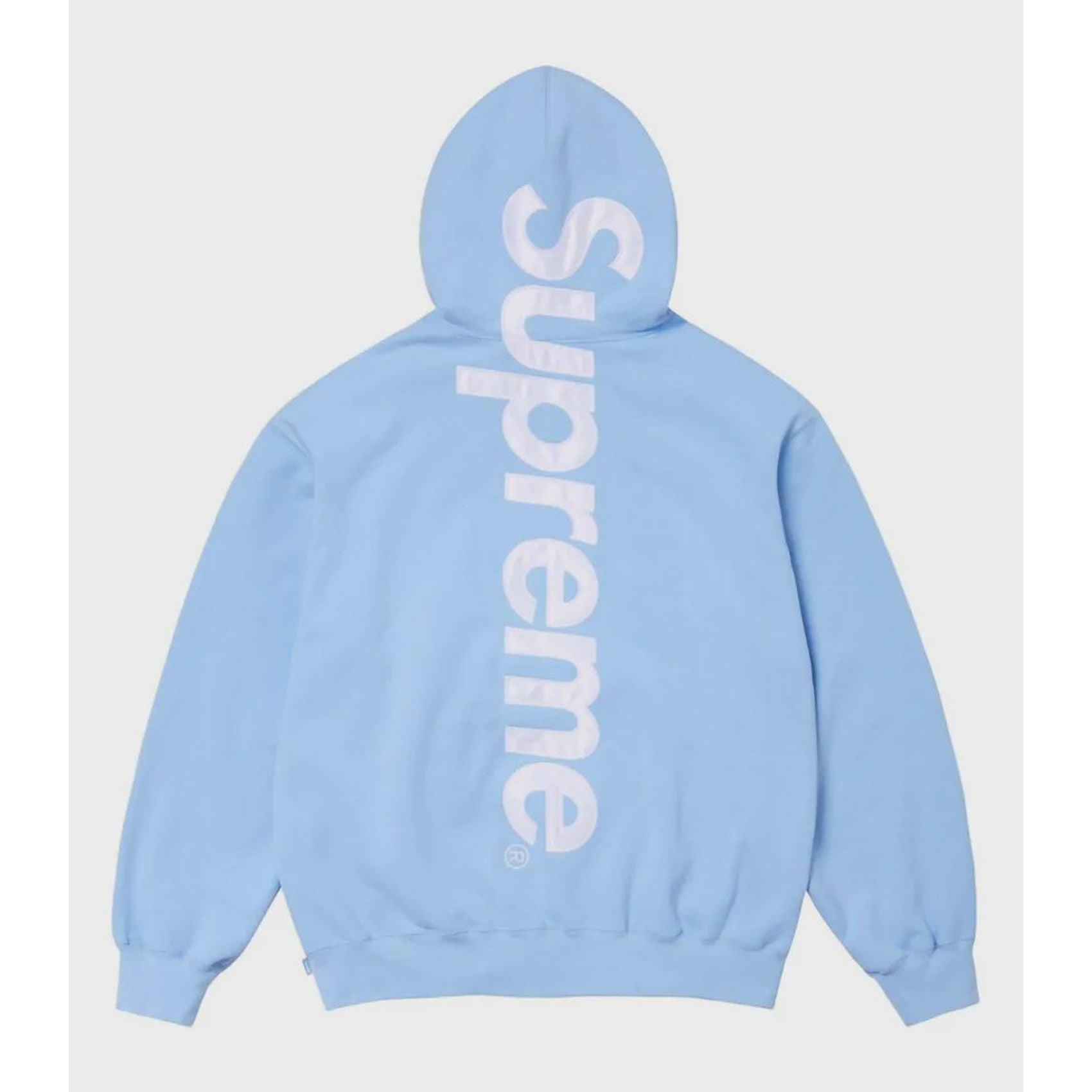 Supreme 'Satin Logo' Hooded Sweatshirt Sky Blue – A Sneaker City