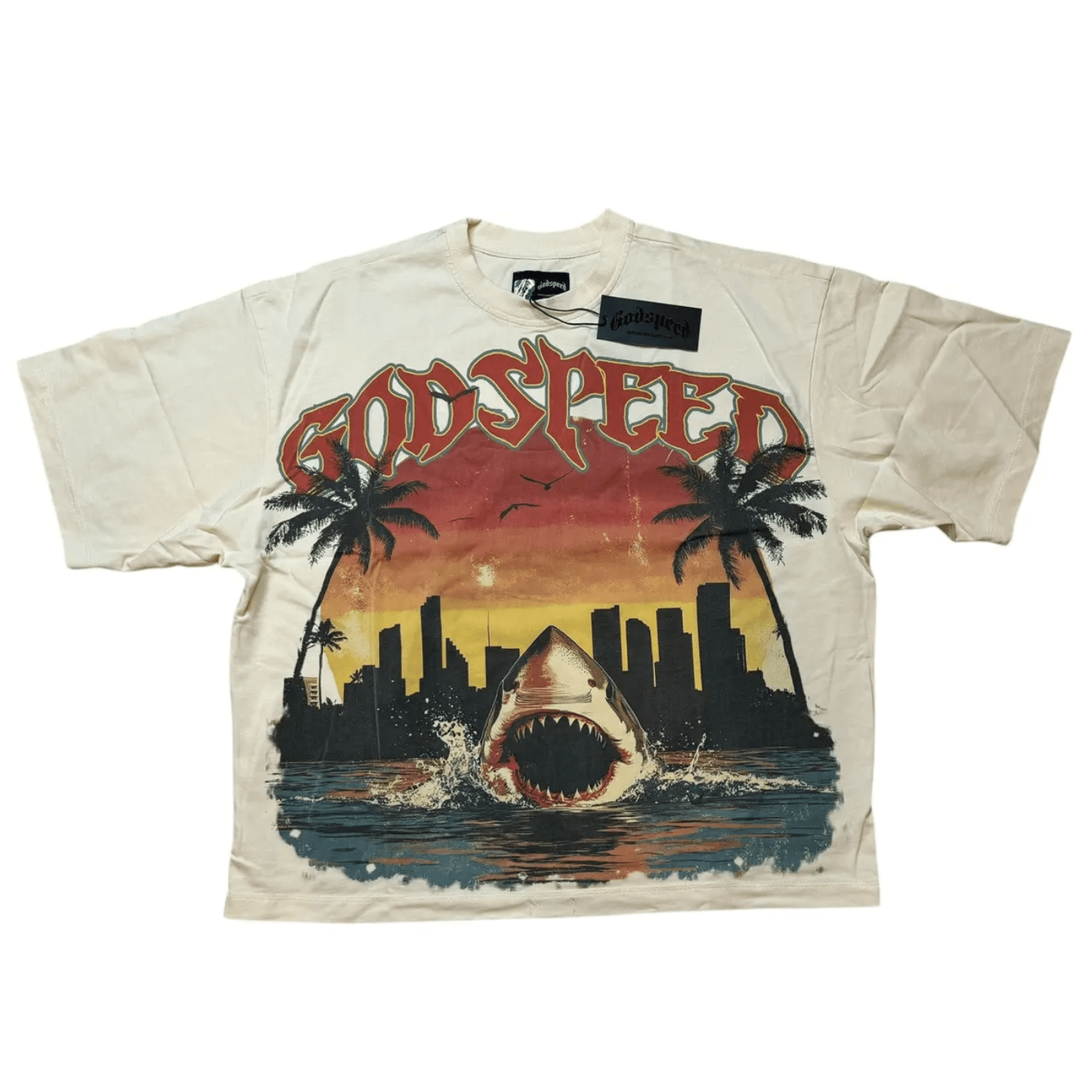 Godspeed Miami Shark Tee Cream Miami Exclusive – A Sneaker City