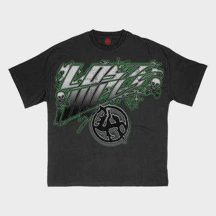 Lost Hills Green Skulls T-Shirt 'Black/Green'