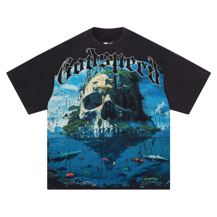 Godspeed 'Skull Island3' Black Tee