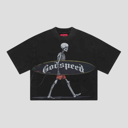 Godspeed 'Surf Day' Black Wash Tee