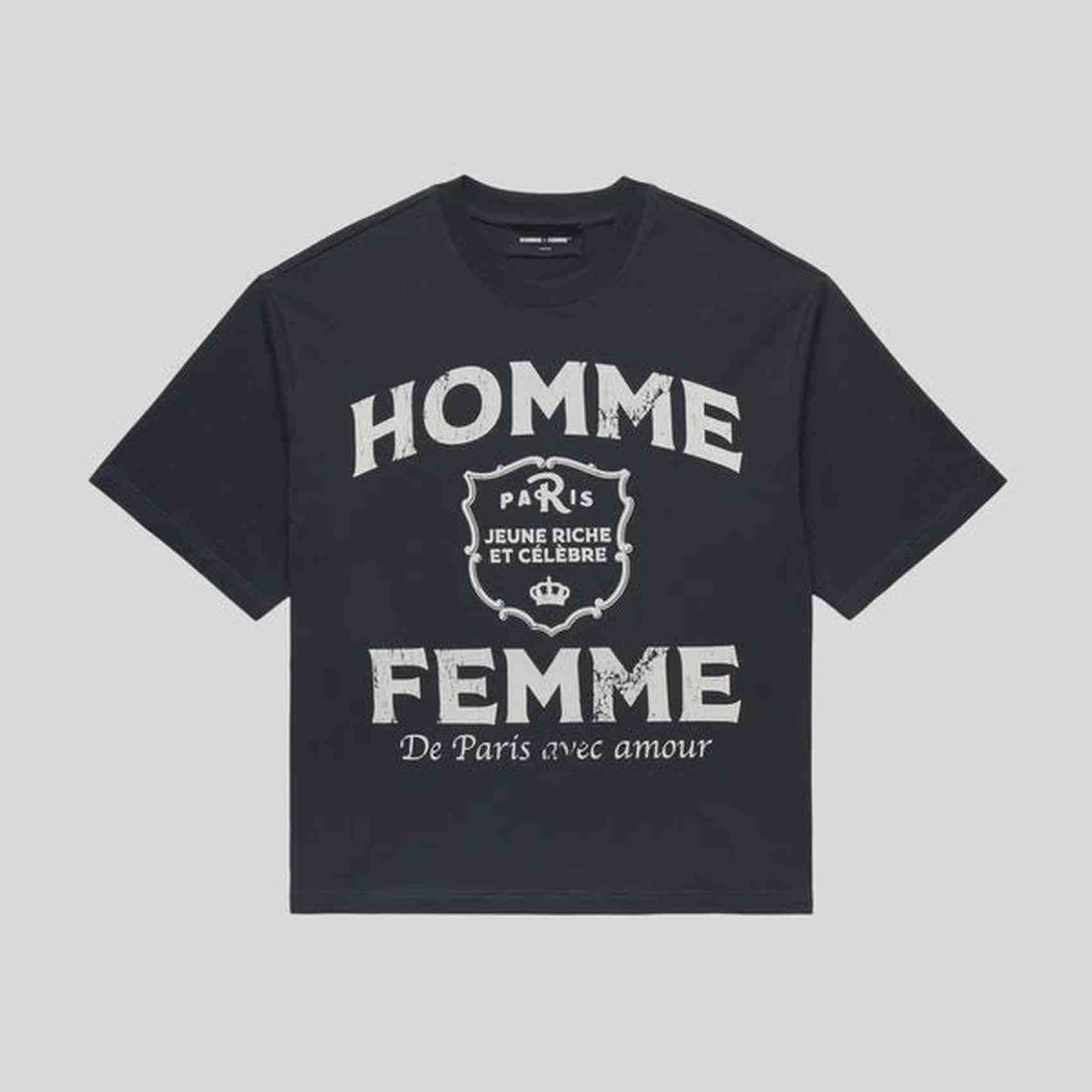 Homme Femme Amour Cropped Tee Black