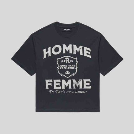 Homme Femme Amour Cropped Tee Black