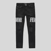 Homme Femme Letterman Denim Black White