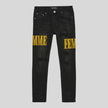 Homme Femme Letterman Denim Black Yellow