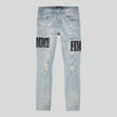 Homme Femme Letterman Denim Blue Black
