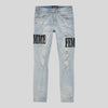 Homme Femme Letterman Denim Blue Black