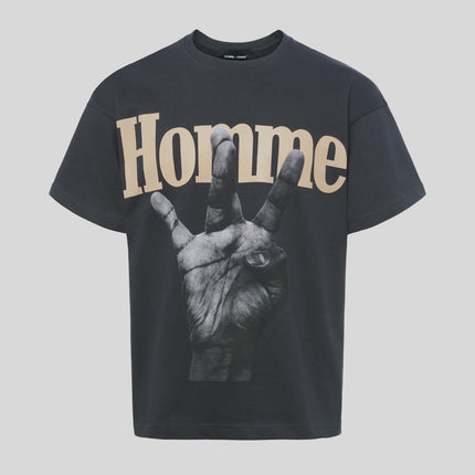 Homme Femme Twisted Fingers Tee Charcoal Taupe