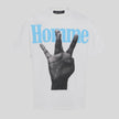 Homme Femme Twisted Fingers Tee White Baby Blue