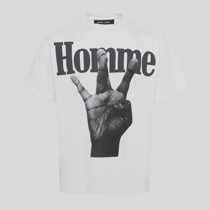 Homme Femme Twisted Fingers Tee White Black