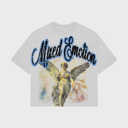 Mixed Emotion Blue Rhinestone Cropped Tee