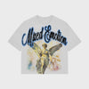 Mixed Emotion Blue Rhinestone Cropped Tee