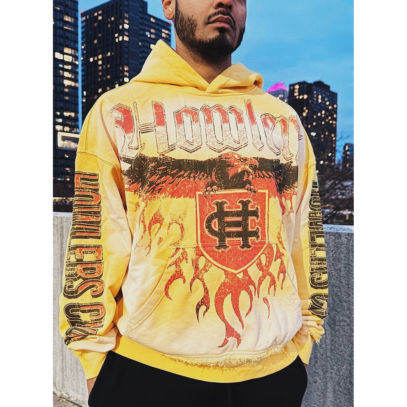 Howlers Club Eagle Flame Hoodie 'Yellow'