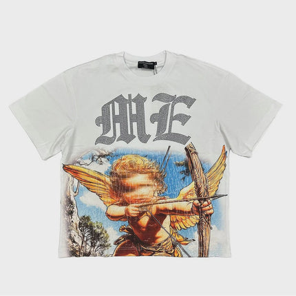 Mixed Emotions Angel Rhinestone tee (White)
