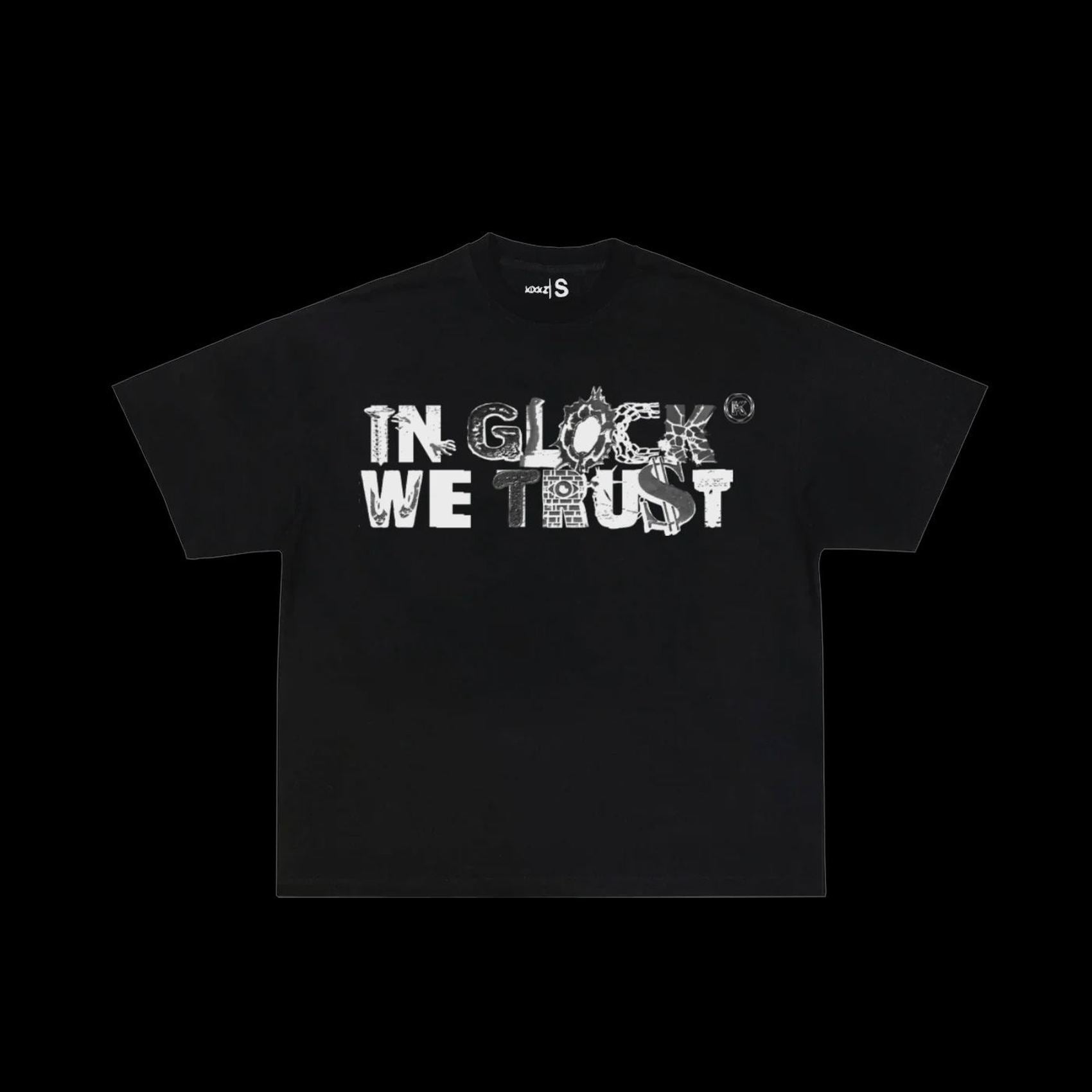 IN GLOCK WE TRUST SKRAPYARD Oversized Tee BLACK