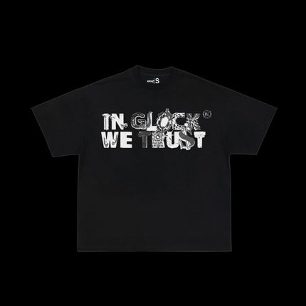 IN GLOCK WE TRUST SKRAPYARD Oversized Tee BLACK