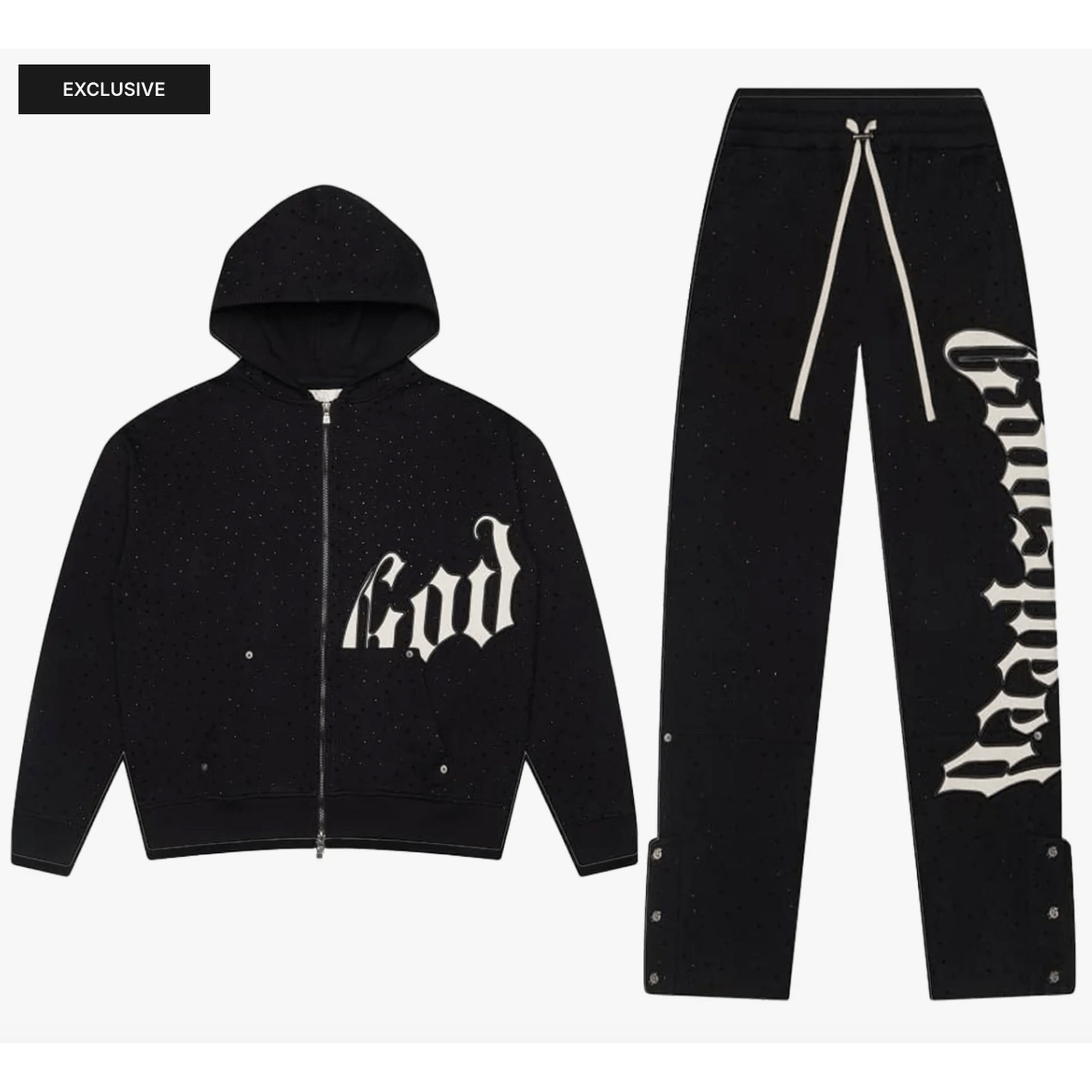 Godspeed  OG Logo Sweatsuit V2 Black/ Bone Rhinestone