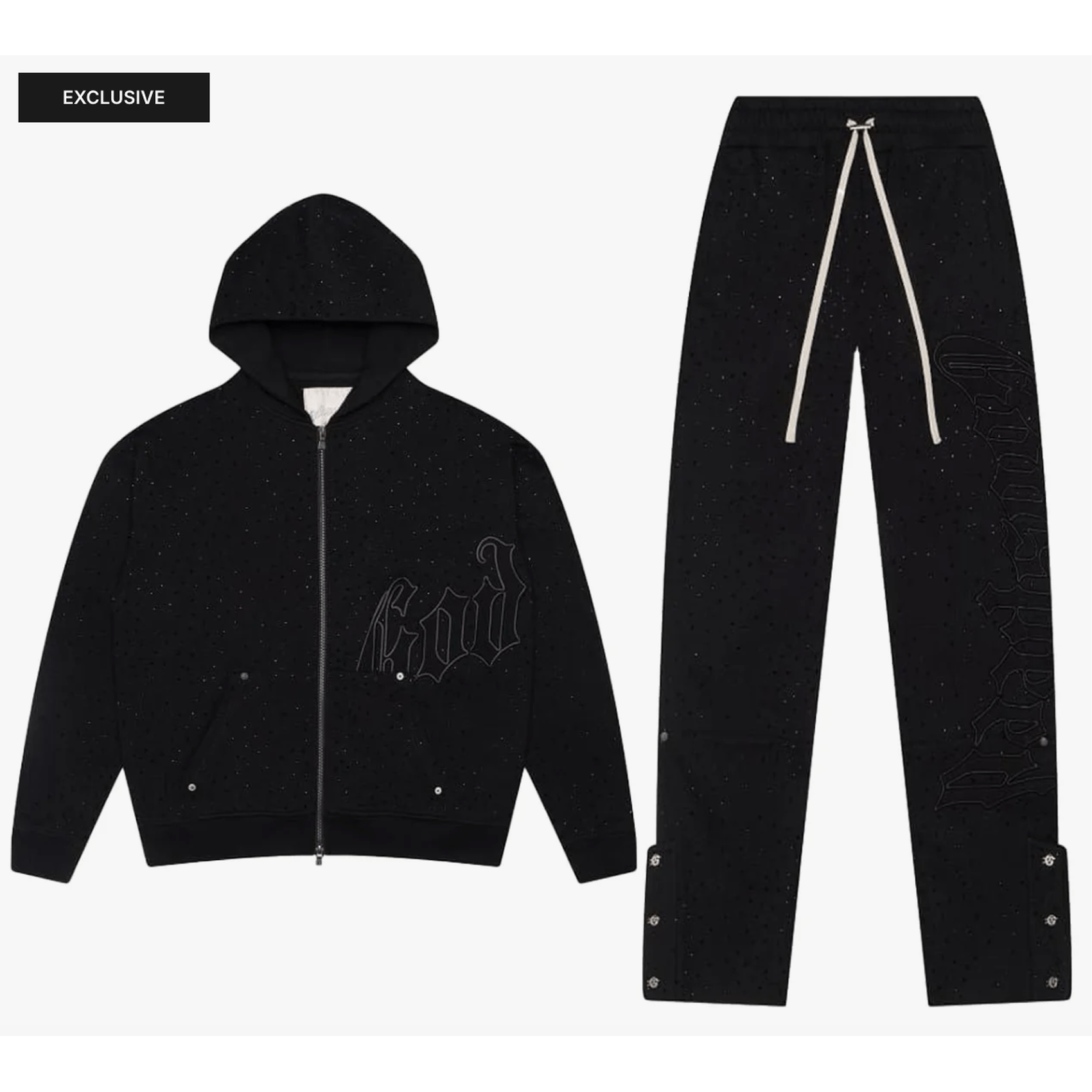 Godspeed  OG Logo Sweatsuit V2 Black Rhinestone