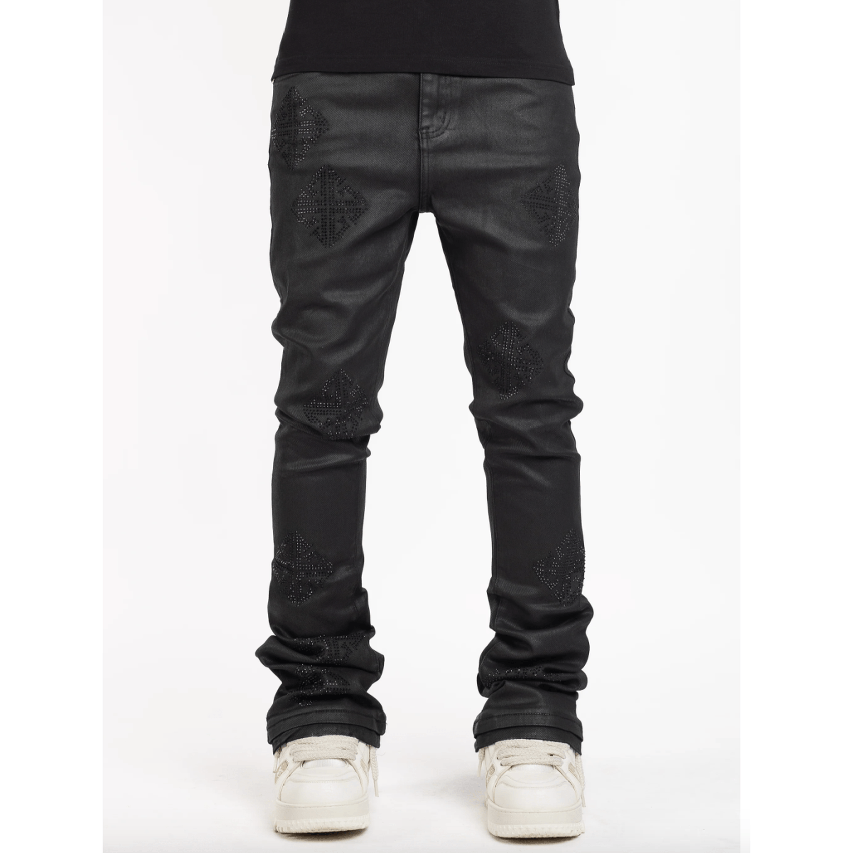 Guapi Obsidian Black Icon Embellished Denim Jeans