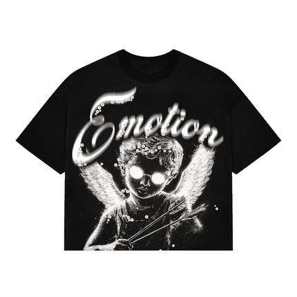 Mixed Emotion Black “Pearl” Cropped Tee