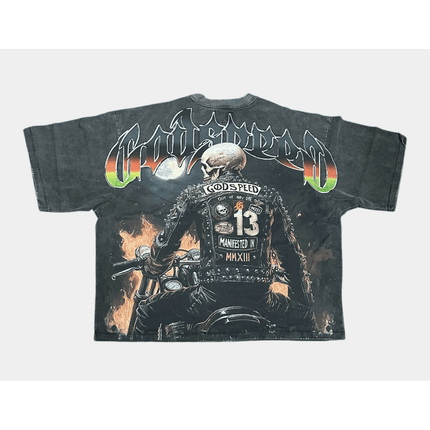 Godspeed 'Biker Nation' T-Shirt Grey Wash