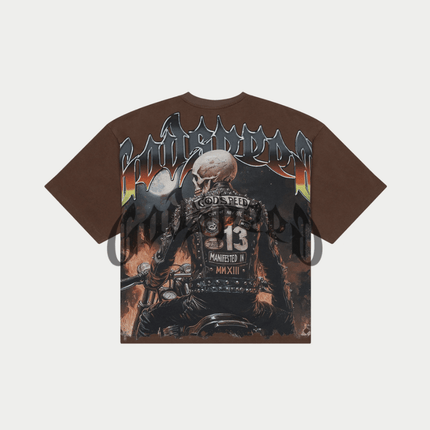 Godspeed Biker Nation T-Shirt Brown