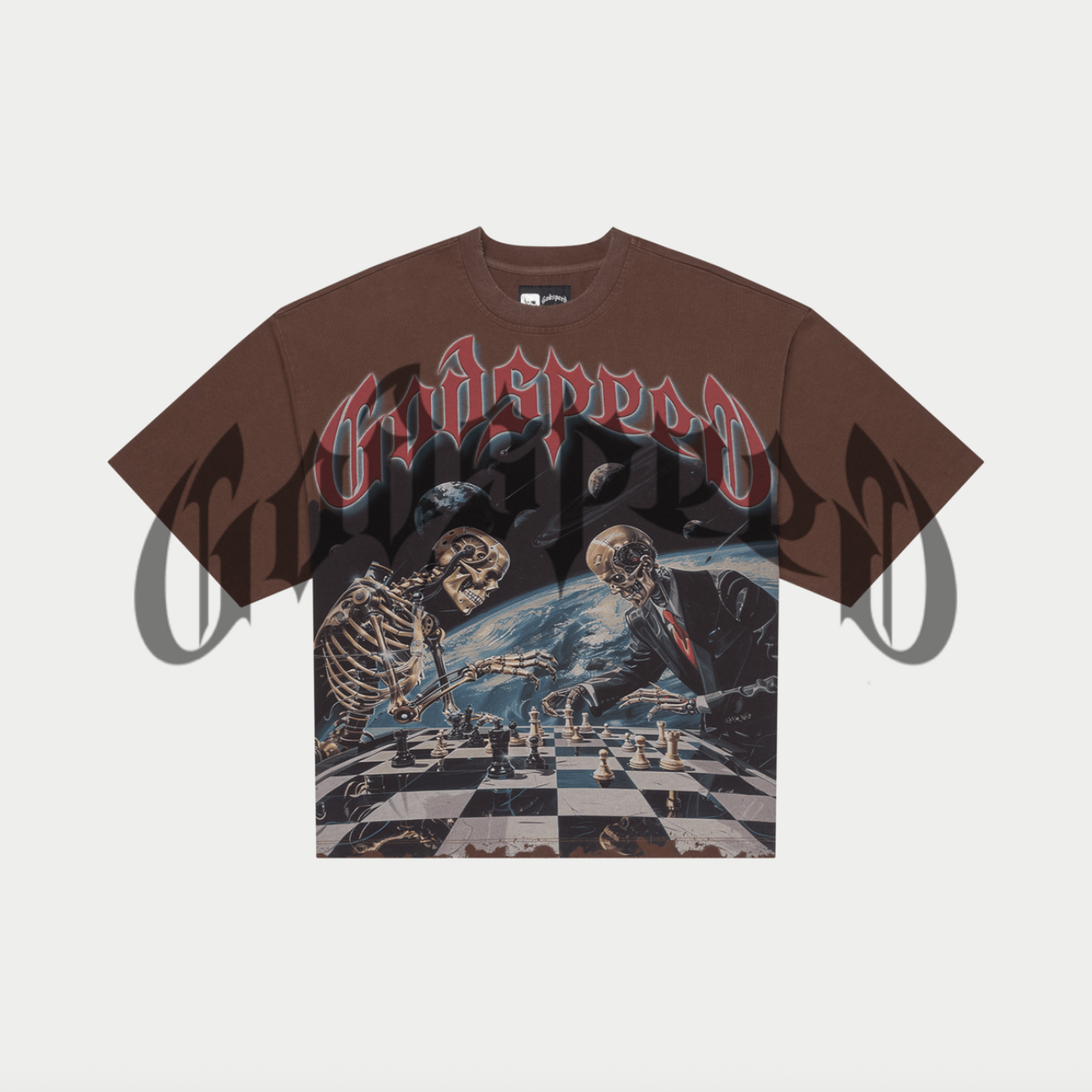 Godspeed 'Checkmate' T-Shirt Brown