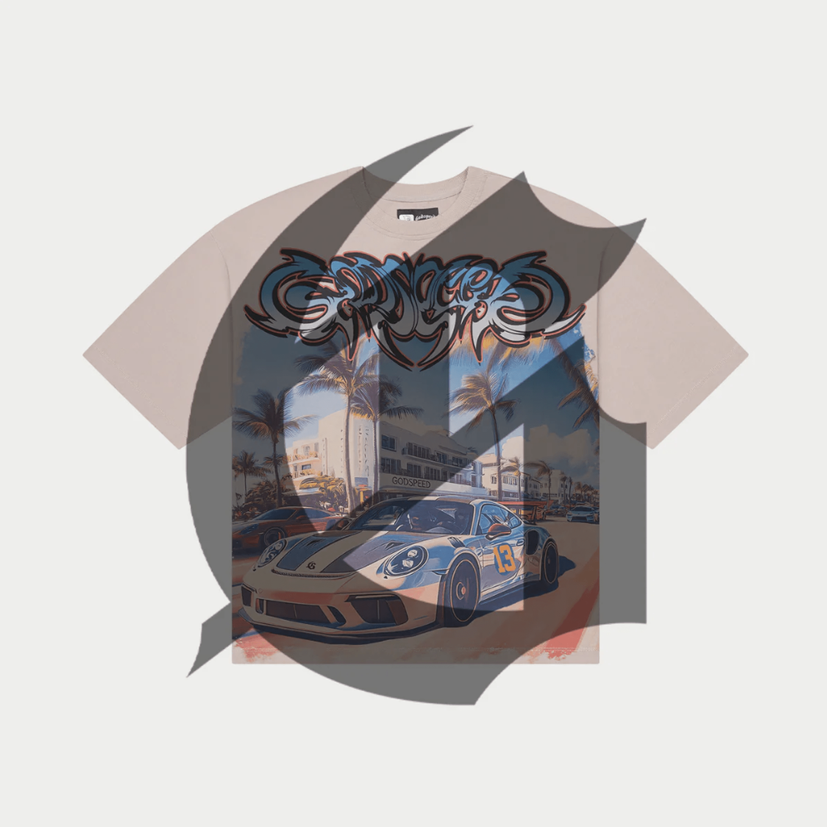 Godspeed Car meet Miami T-Shirt Stone Wash
