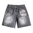 Prestige Black Embossed Denim Jorts