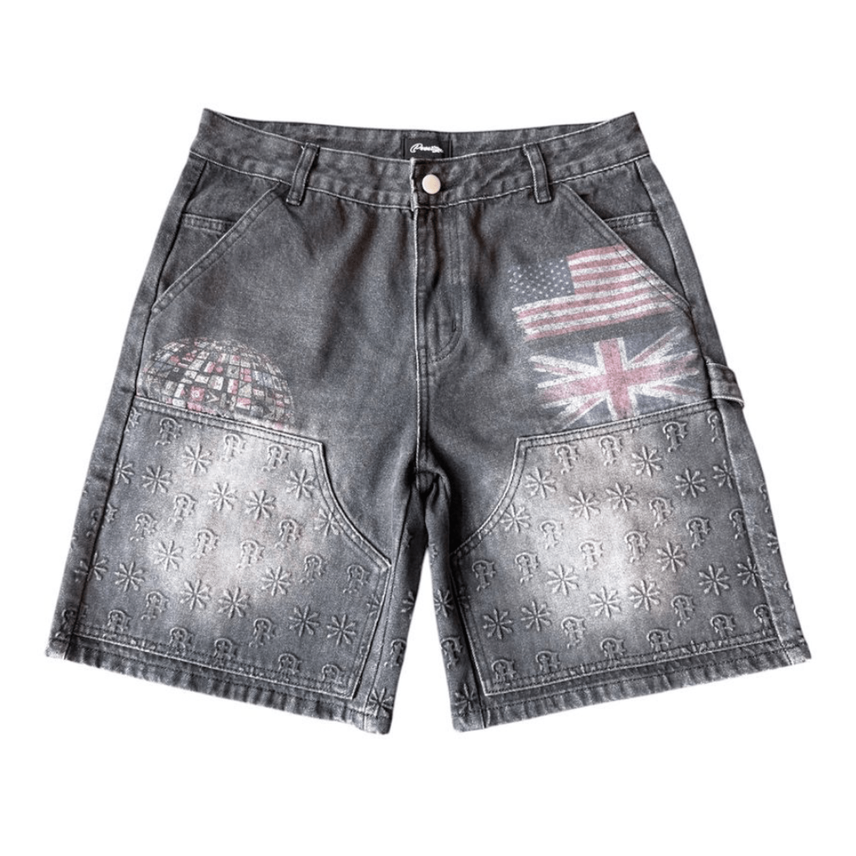 Prestige Black Embossed Denim Jorts