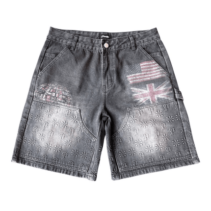 Prestige Black Embossed Denim Jorts