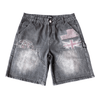 Prestige Black Embossed Denim Jorts
