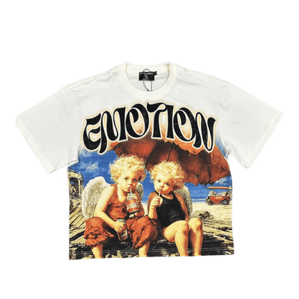 Mixed Emotion 'Twin Rhinestone Tee' (White)