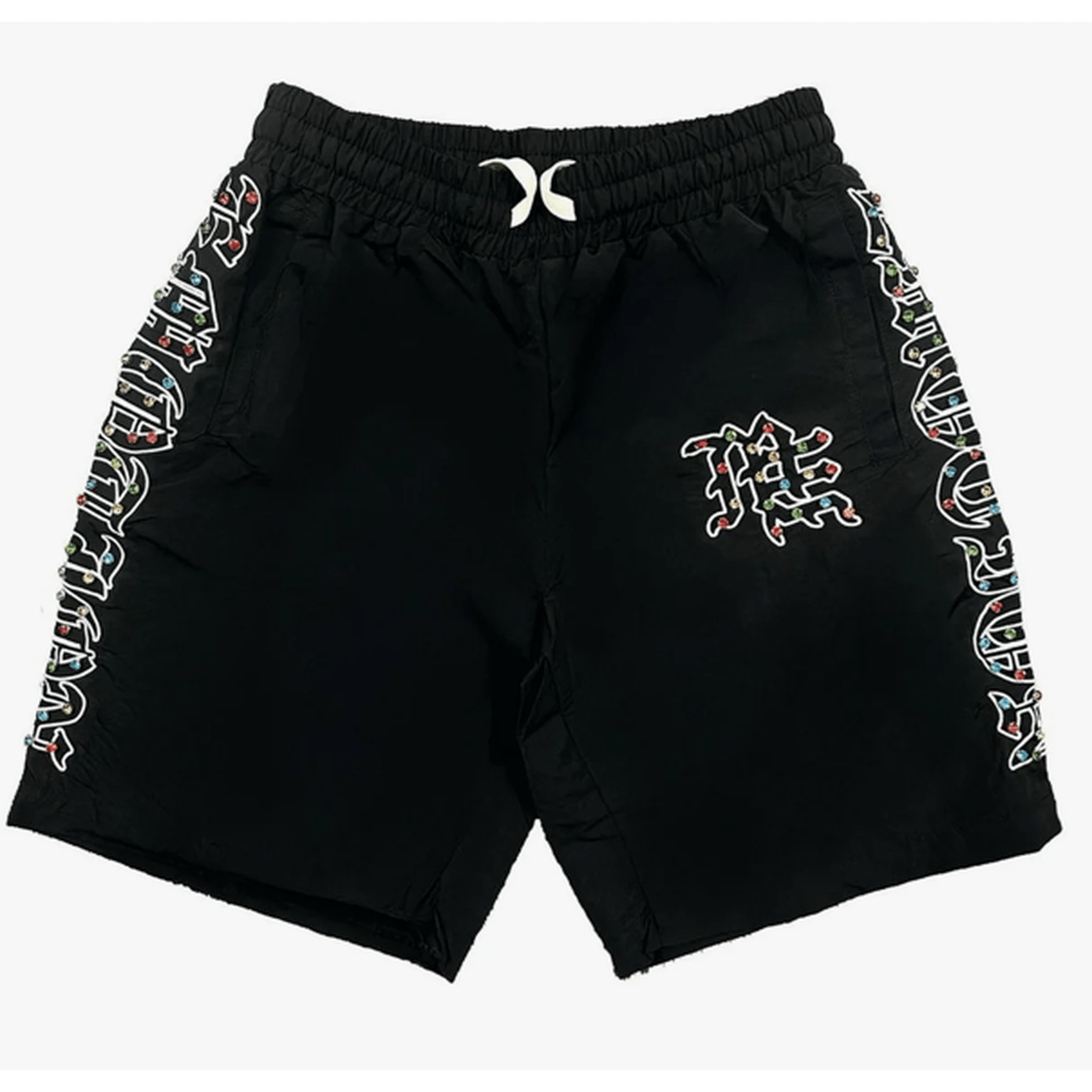 Mixed Emotion 'Me Rhinestone Nylon Shorts'