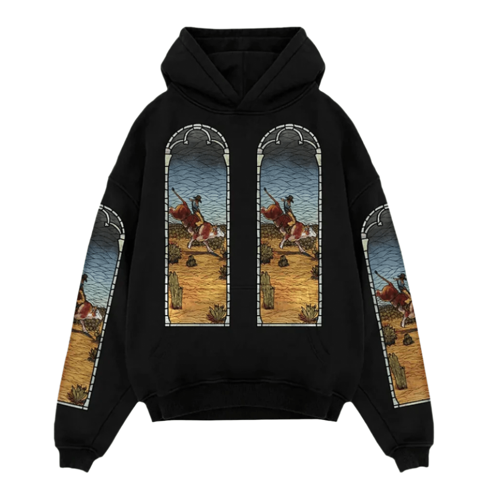 Who Decides War x EST Gee Stained Glass Hoodie 'Black'