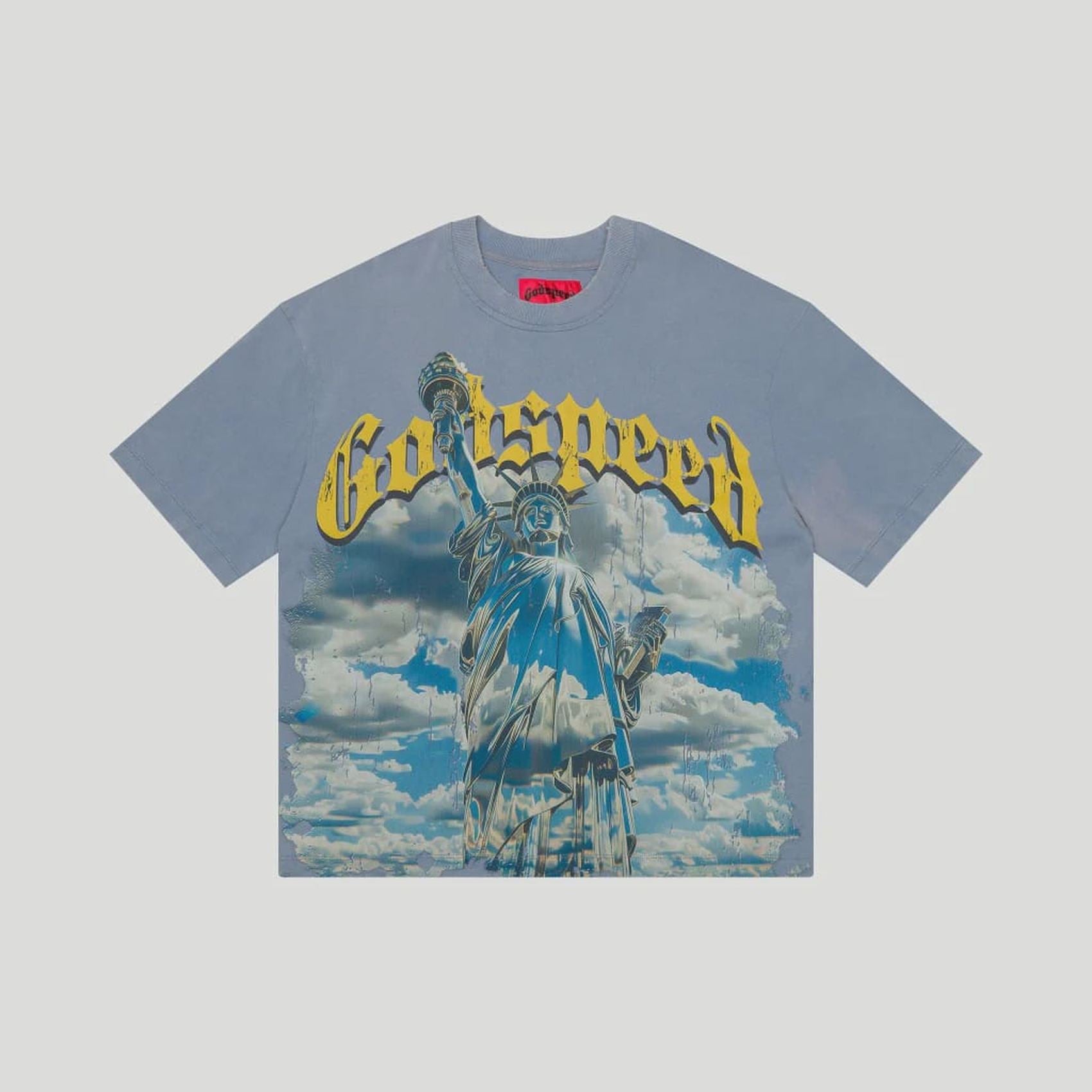 Godspeed 'Chrome liberty' Sky Blue Wash T-Shirt