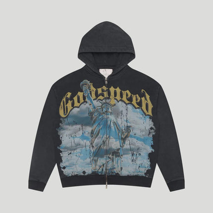 Godspeed Chrome Liberty Zip Hoodie 'Black Wash'