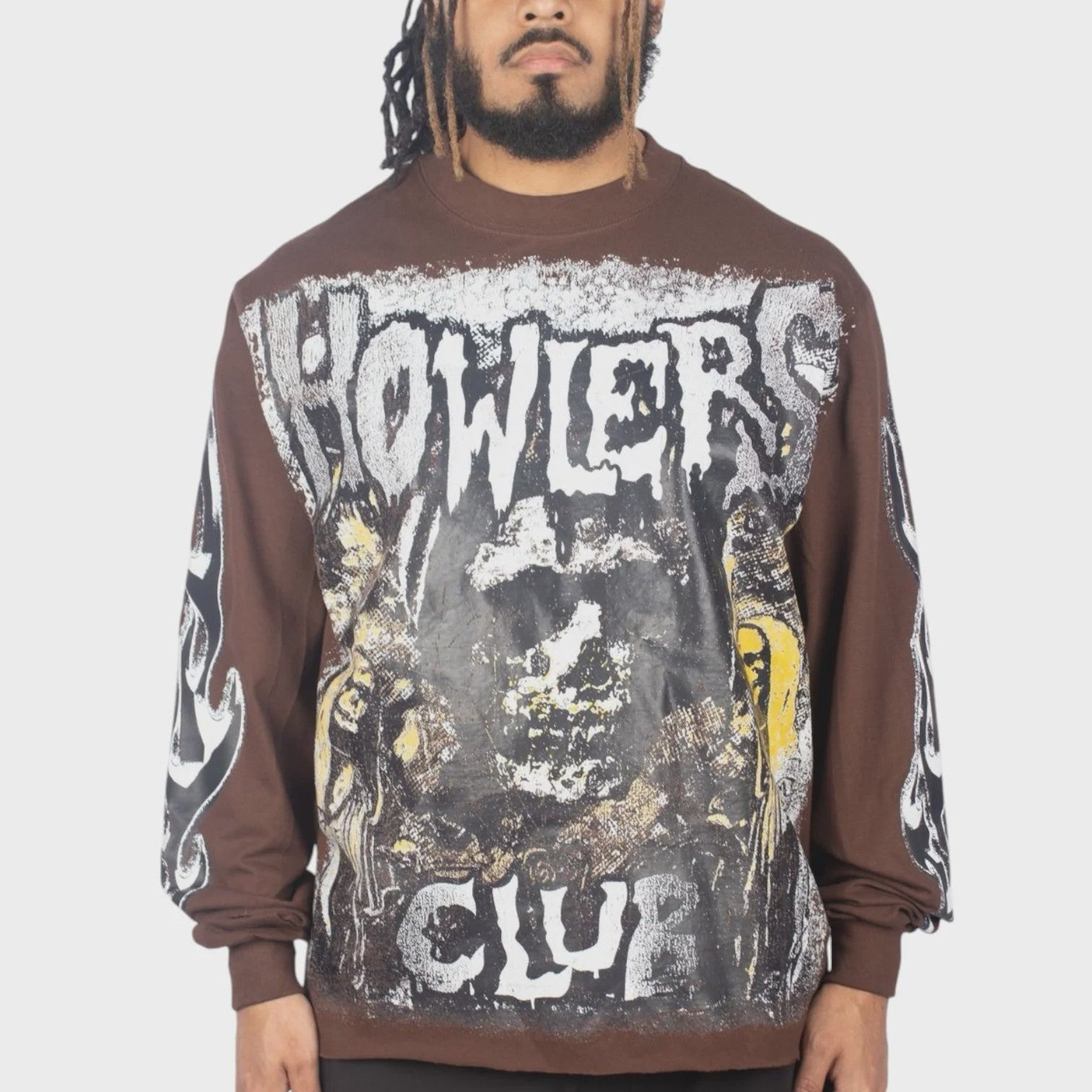 Howlers Club Ghoul Tour L/S Tee Brown