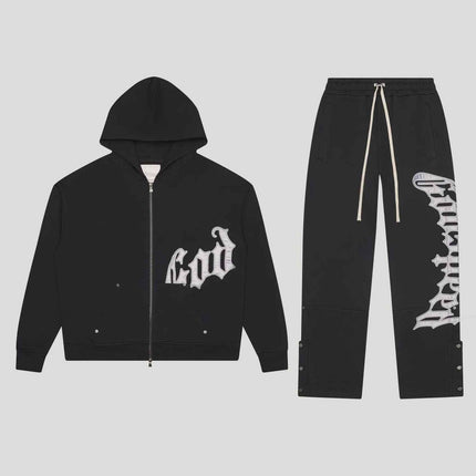 Godspeed OG Logo Sweatsuit V2 'Black/Silver Satin'