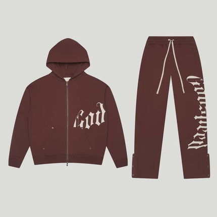 Godspeed OG Logo V2 Sweatsuit 'Brown/White'